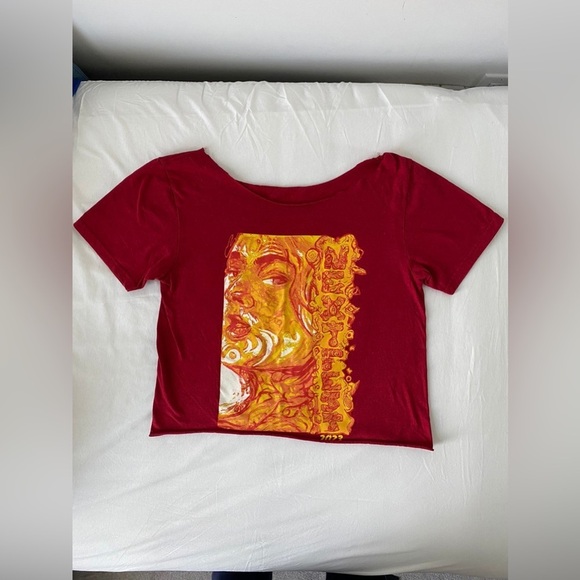 NEXT FEST 2023 Red Graphic Cropped Ribbed Neck Ladies T Shirt in Medium - Picture 5 of 6